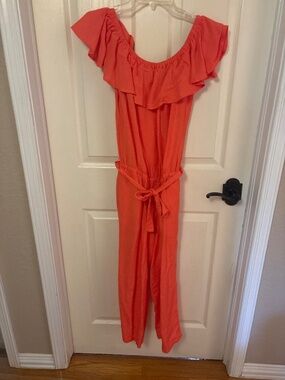 Darling tangerine Tommy Bahama jumpsuit.